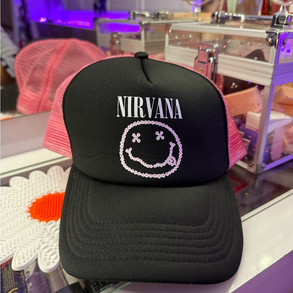 Nirvana Black and Pink Trucker Hat
